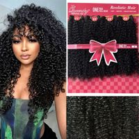 4 Pièces de Mèches Synthétiques Bouclées Réalistes, Extensions de Cheveux Naturelles, Vente en Gros Directe Usine