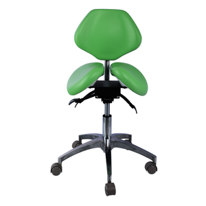 Dental Twin Saddle Stool Ergonomic Doctor Chair Adjustable PU Leather Medical Stool with Wheels for Clinic Salon - Product Image 2