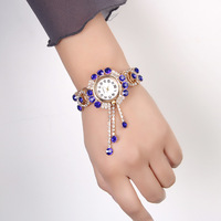 Montre de Gros pour Femme, Bijou de Luxe, Montre-Bracelet à Quartz Tendance, Étanche avec Pompon en Cristal, Montre de Fille de Grande Marque