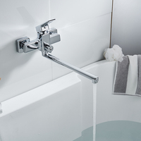 Momali Usine Personnalisable Europe Conception Mur Monté Exposé Bain Douche Robinet Long Bec Pivotant Easy Jet Chrome Poli