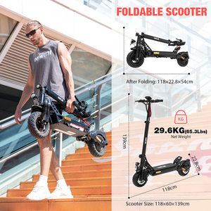Scooter Eléctrico RCB D5 de 250W en Stock en la UE, para Carreteras de la UE/Reino Unido, Doble Suspensión, Control por Aplicación, Plegable para Adultos, 20.8Ah, Impermeable, 90-100km de Autonomía, D5 RCB D5 Ele - Product Image 2