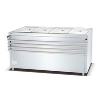 Nouveau produit en promotion : Station de service à trois à six compartiments, armoire chauffante pour plats OT-6T-NG, table chauffante pour buffet, argent