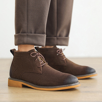 Bottes basses pour hommes Bottes de moto à la mode Bottes de cheville pour hommes Bottes Martin d'hiver à lacets