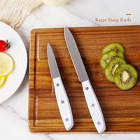 Ensemble de 3 couteaux de cuisine en acier inoxydable, couteau de chef professionnel, couteau utilitaire, couteau à éplucher avec manche ergonomique riveté