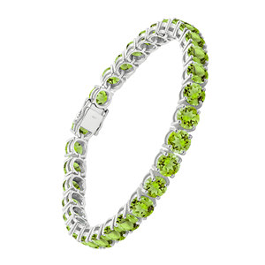 Bracelet tennis classique rond en péridot, argent sterling 925, finition polie, bijoux pour femme, à porter au quotidien - Product Image 6