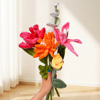Fleurs de lys artificielles en tissu, décorations florales en peluche pour tables basses de salon, arrangements floraux et ornements