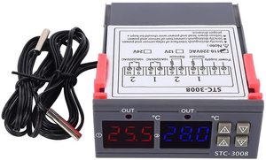 ตัวควบคุมอุณหภูมิแบบปรับได้สองจอแสดงผล รุ่น Robotlinking STC-3008 DC12V/24V/ AC110-220V พร้อมสายเคเบิลยาว 1 เมตร - Product Image 2
