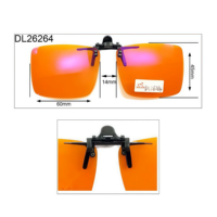 Lunettes anti-lumière bleue Yana DL26263-266 orange à monture complète, à clipser pour la myopie, avec lentilles rabattables légères, s'adaptent à la plupart des montures de lunettes