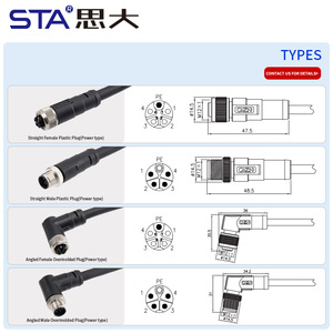 موصل M12 K-ترميز <span class=keywords><strong>3</strong></span> 4 5pin ذكر أنثى M16 إشارة لحام ، الاتصال جبل موصل لوحة الشركة المصنعة - Product Image 2