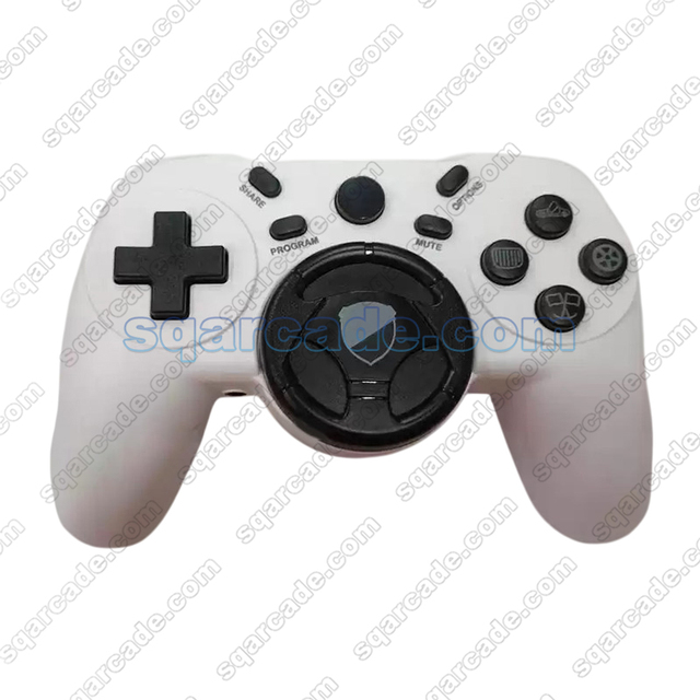 Wireless High-quality Black and White Racing Steering Wheel for / PC Compatible BT Gaming Controller