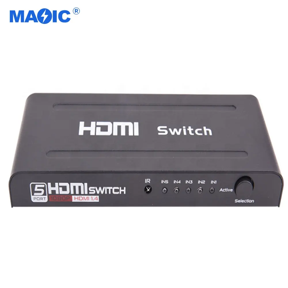 कस्टम OEM उच्च गुणवत्ता HDMI 5*1 स्विचर 1080P 60Hz HDTV समर्थन 3D HDMI फाड़नेवाला अन्य घर ऑडियो HDMI स्विच