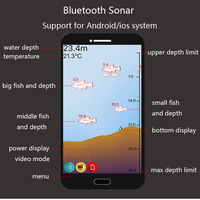 Portée de profondeur de 100m Transducteur Potable Lucky fish finder sonar écho sondeur pour la pêche