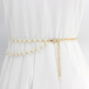 Chaîne de taille réglable en métal décorée de perles, ceinture de mariage pour mariée, chaîne de pull pour demoiselles d'honneur, bijoux de mode, cadeaux, accessoire - Product Image 3