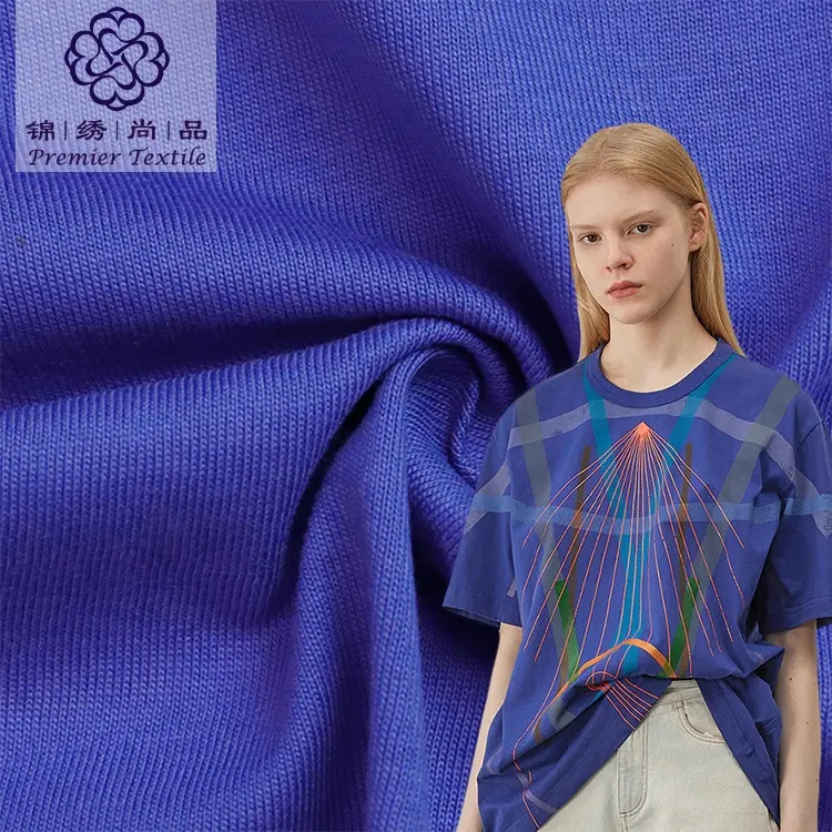 Chine Pas Cher 100 Coton Peigné Tricoté Simple Jersey Coton T-shirt Tissu pour Vêtements