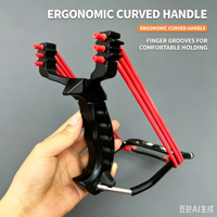 Slingshot de Chasse et de Pêche Compétitif d'Extérieur Haute Puissance à 3 Cartouches avec Support de Poignet, Golden Assassin