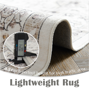 Thảm gấp họa tiết hoa kiểu cổ điển, hình chữ nhật lớn, có lớp chống trượt, dùng cho nhà ở, phòng khách, cạnh giường, cầu nguyện, dã ngoại, chơi golf - Product Image 2