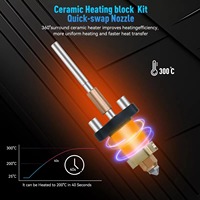 Creality Ender 3 V3 Plus/3 V3 Kit de bloc chauffant en céramique avec buse intégrée Support d'impression haute vitesse haute température