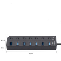 Extender laptop usb3.0hub, satu tarik tujuh port Hub USB 3.0 transmisi kecepatan tinggi cableUSB expander komputer