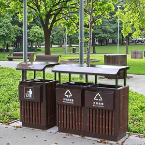 מיכלי אשפה מעץ עשוי עץ באיכות גבוהה עבור מיון אשפה, מיכלי אשפה - Product Image 3