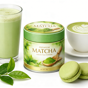 ชาเขียวมัทฉะออร์แกนิกเกรดพิธีกรรม บรรจุภัณฑ์กระป๋อง/กล่องคุณภาพสูง EU5A ชาเขียวมัทฉะผงสำหรับทดลอง - Product Image 1