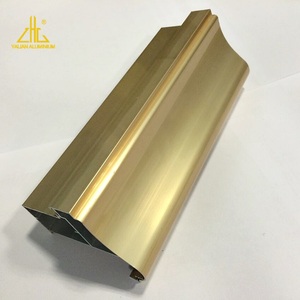 Bóng K Vàng Chải Nhôm Hồ Sơ, Nhôm Cạnh Niêm Phong Phần, Điện Di Vàng Anodized Nhôm - Product Image 3