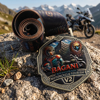 Médailles personnalisées du fabricant en alliage de zinc, pulvérisation 3D couleur laiton antique, médaille sportive moto pour souvenir touristique