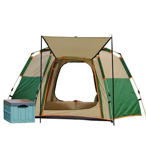 Thickened outdoor camping rain repellent mosquito sunscreen automatic fast opening double folding tent