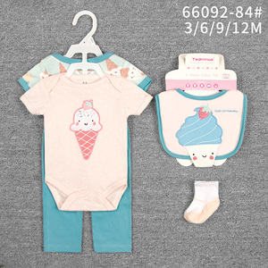 Nuovo Arrivo Set Abbigliamento Neonato <span class=keywords><strong>5</strong></span>-in-1 6-12 <span class=keywords><strong>Mesi</strong></span> con Bavaglino e Tutina Fornitori all'Ingrosso - Product Image 4