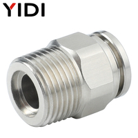 Raccord d'air rapide en laiton Tube de connecteur de tuyau d'air pneumatique enfichable 1/8 1/4 3/8 1/2 NPT R pièces pneumatiques à filetage mâle pour PC 4 10