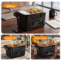 Nouvelle boîte à lunch portable sans fil auto-chauffante en acier inoxydable isolée, 1-2L, double alimentation, pour étudiants et usage domestique
