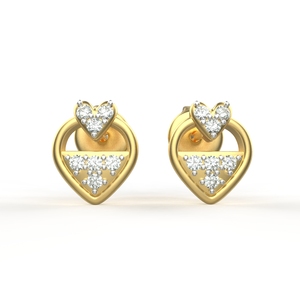 Avarta Jewellery Pendientes de oro de 18 quilates con diamantes cultivados en laboratorio certificados para niños, niñas y mujeres, joyería de oro - Product Image 1