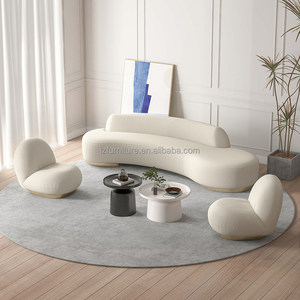 Ensemble de canapés de réception modernes et courbés, rembourrés, pour bureau, hall d'attente, appartement, salon, espace commercial - Product Image 6