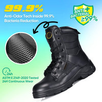 Chaussures de sécurité respirantes à embout composite, semelle intermédiaire tactique, bottes de sécurité en cuir tactiques pour la sécurité, les aéroports et les administrations