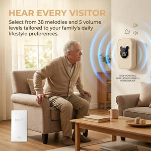 <span class=keywords><strong>Timbre</strong></span> inalámbrico autoalimentado <span class=keywords><strong>con</strong></span> botón pulsador, resistente al agua y al polvo, <span class=keywords><strong>con</strong></span> termómetro interior para casa, apartamento, hotel - Product Image 3