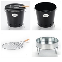 Seau de Barbecue en métal noir mat Portable personnalisé, jardin extérieur pique-nique voyage Camping charbon de bois Barbecue gril foyer