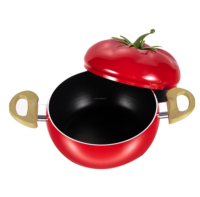 Ensemble de casseroles en aluminium antiadhésif au design moderne en forme de tomate, ustensiles de cuisine multifonctionnels, pot à fruits en métal, poêle à frire pour la cuisine à domicile