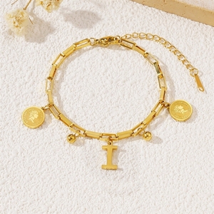 Bracelet chaîne ronde tendance en acier titane, style hip-hop, lettres de style InS européen et américain, pour étudiants et meilleurs amis - Product Image 4