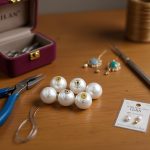 Perla di ilan da 14 mm, 6 pezzi, per la creazione di gioielli - Product Image 2