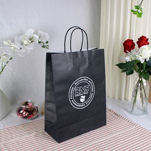 Custom Logo Luxury Die Cut Handles Boutique Shopping Packaging <b>Brown</b> Paper Bags With Your Own Logo - Product Image 4