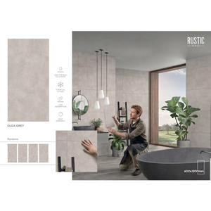 Cement Grey Concrete Look Porcelain Tiles 24x48 Inch <b>Matte</b> <b>Floor</b> Wall Surface - Product Image 1