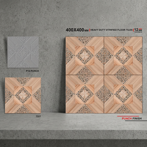 Carreaux de sol extérieurs numériques antidérapants en porcelaine rustique émaillée, gaufrés à pois, qualité export, 40x40cm, 9mm - Product Image 3