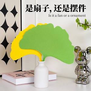 Ginkgo Leaf Fan Green Manual Foldable Portable Handheld Summer Cooling Fan Easy Carry Durable Gift - Product Image 5