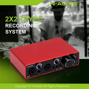 공장 직접 공급 USB 3.0 2 채널 24bit-192khz 전문 스튜디오 룸 녹음 오디오 인터페이스