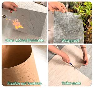 <span class=keywords><strong>Carreaux</strong></span> <span class=keywords><strong>de</strong></span> pierre flexibles en argile modifiée par travertin <span class=keywords><strong>de</strong></span> couleur rouge linéaire 3D pour murs <span class=keywords><strong>et</strong></span> plafonds multi-surfaces - Product Image 5