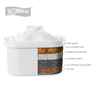 Wellblue-jarra de agua rica en hidrógeno tipo Maxtra, con cartucho de filtro reemplazable