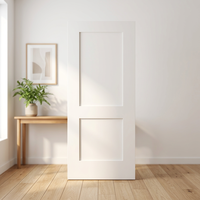 Porte moderne pré-montée en HDF moulé en aluminium, étanche, blanche, 2 panneaux, 8 pieds, pour intérieur de villa, fabrication OEM/ODM