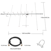 Antenne Yagi directionnelle 2m 70cm. Antenne de station de base pour radioamateur 11 éléments, réajustée UHF VHF 144-146 MHz 430-440 MHz, 13 dBi