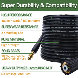 <span class=keywords><strong>Manguera</strong></span> de Plástico para Limpieza con Agua a Alta Presión, 180 bar / 2600 psi, para Limpiadoras de Alta Presión <span class=keywords><strong>Karcher</strong></span> <span class=keywords><strong>K2</strong></span> K5.20 Antiguas - Product Image 2