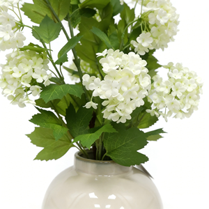 Lobularia <span class=keywords><strong>Maritima</strong></span> de Alta Calidad en Maceta de Cerámica, Hortensia Artificial con Acabado Glaseado, Hortensia de Simulación para Bodas - Product Image 3