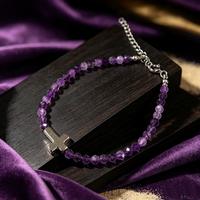 Bracelets faits à la main ajustables en cristal artificiel violet, bracelets de mode au design original, bracelets et joncs tendance pour cadeau